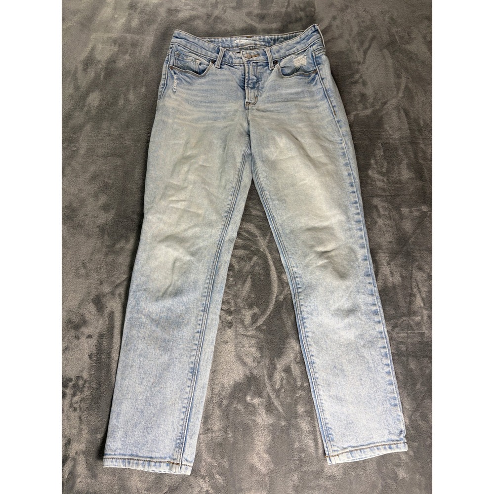 Old Navy Power Straight High Rise Jeans Womens 4 Light Wash Secret Slim Pockets